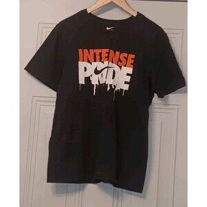 Nike Intense Pride Shirt Mens Medium Black Short Sleeve Casual Logo Adult